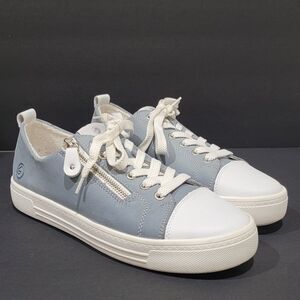 Remonte Lace Up Zip Women’s Sneakers Azur White Size 10 Trainers Shoes DO917-10